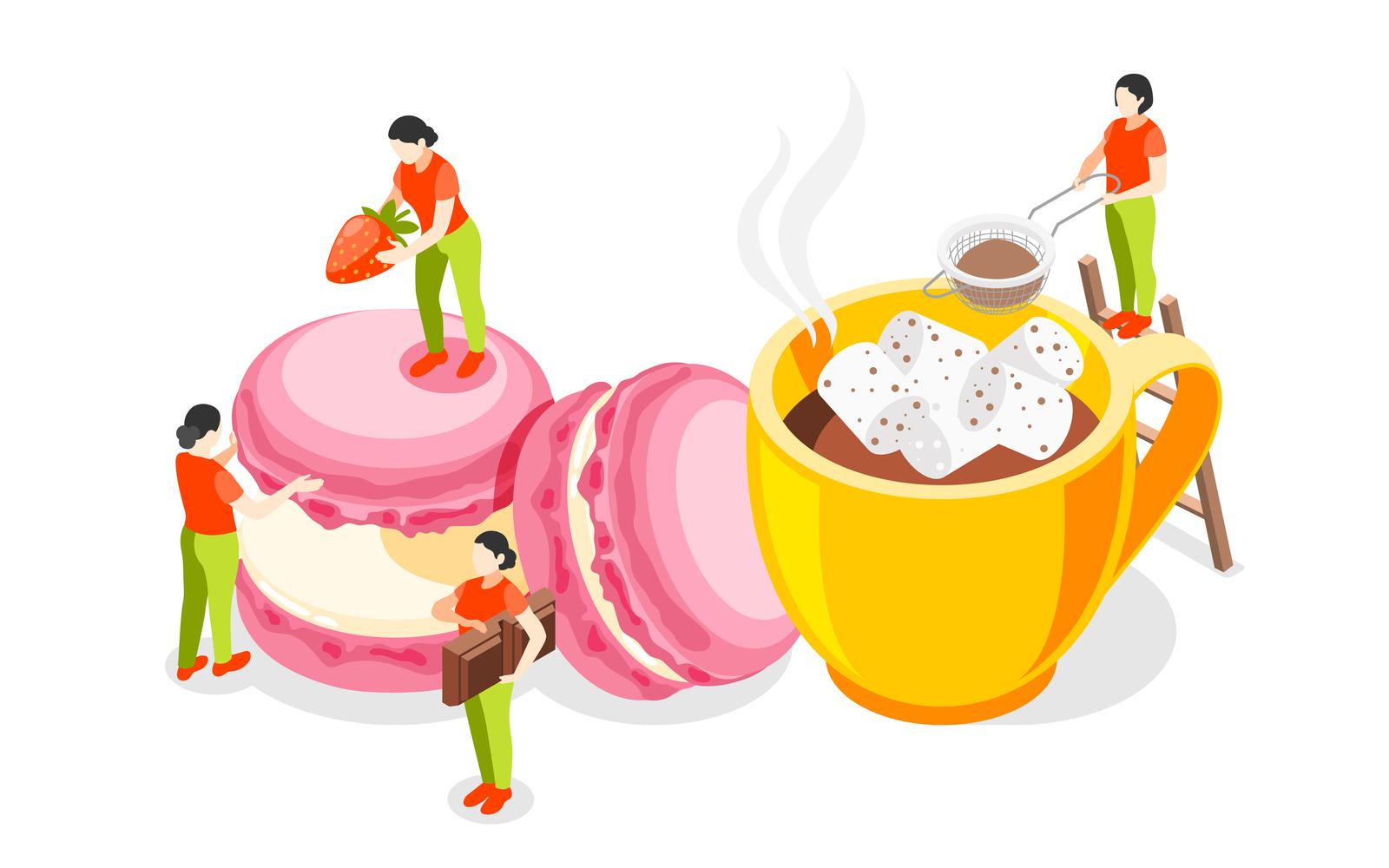 Bakery People Isometric Background 200930144 Vector Illustration Concept