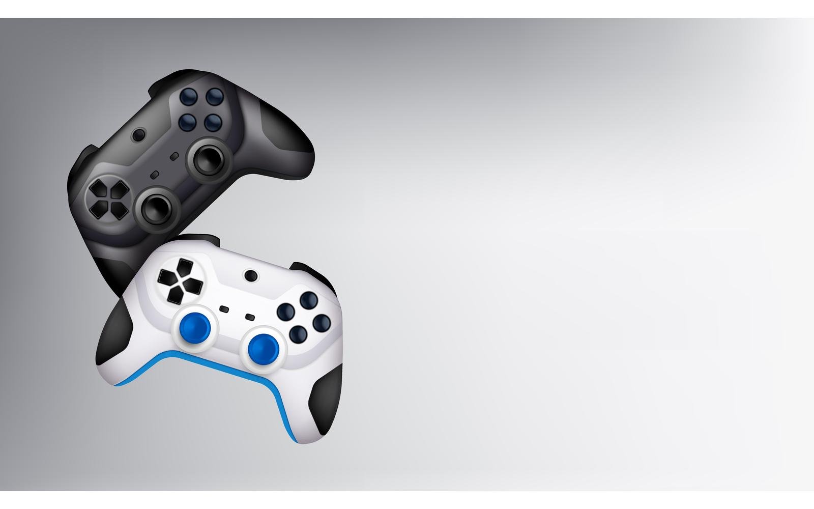 Gamepad Controller Videogames Composition Realistic 2-01 201021105 Vector Illustration Concept