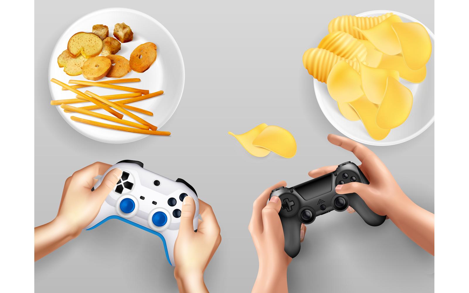 Gamepad Controller Videogames Composition Realistic 1-01 201021104 Vector Illustration Concept