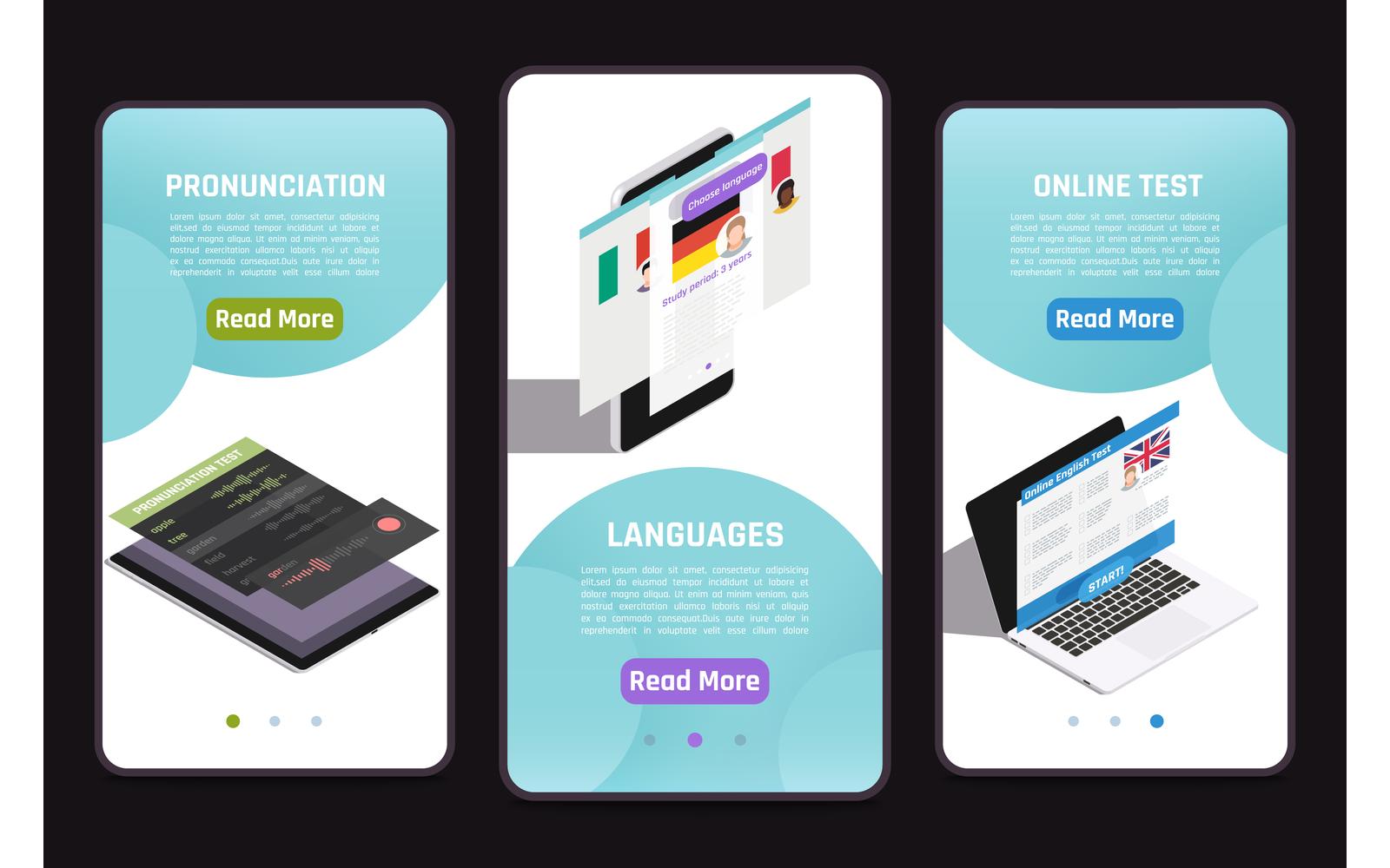 Language Learning Isometric-001 200710133 Vector Illustration Concept