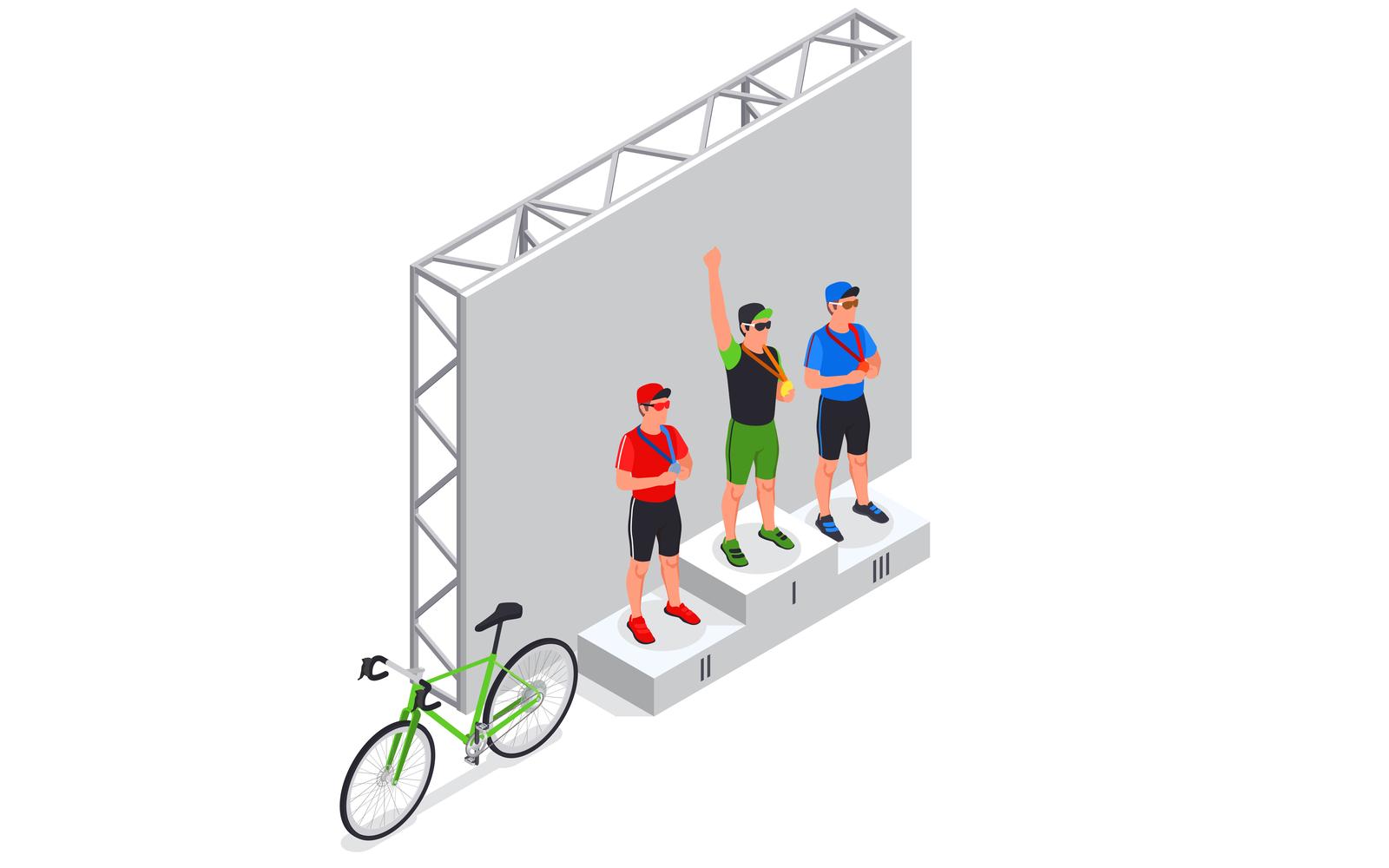 Sport Cycling Isometric 201020152 Vector Illustration Concept