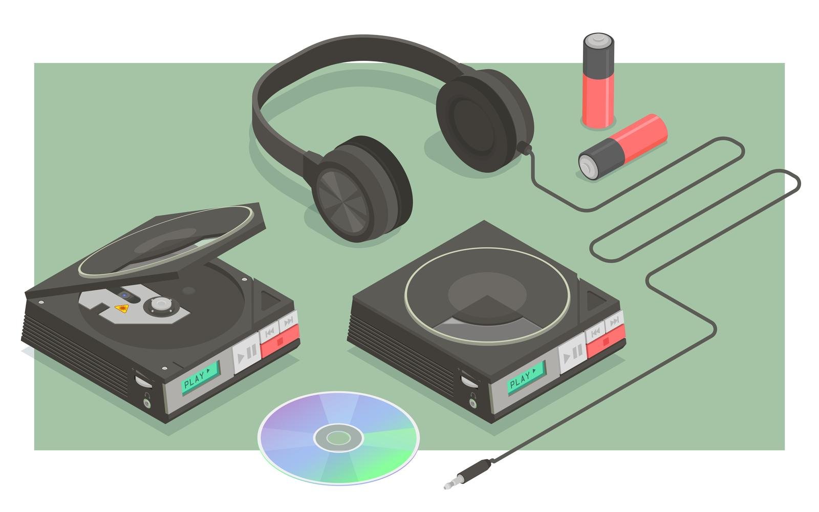 Retro Devices Isometric 201020147 Vector Illustration Concept