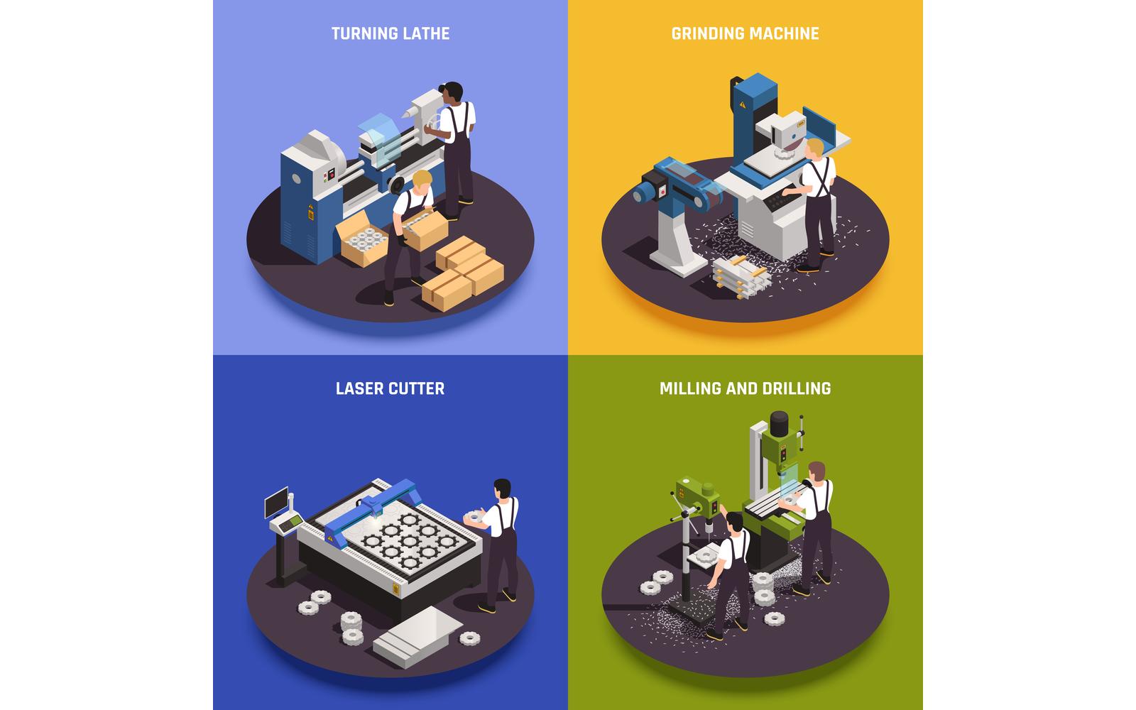 Metalworking People Isometric 201010116 Vector Illustration Concept