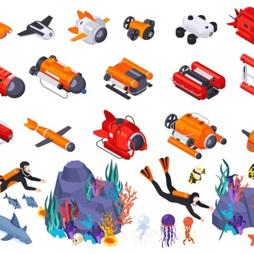 Underwater Vehicle Illustrations Templates 211007