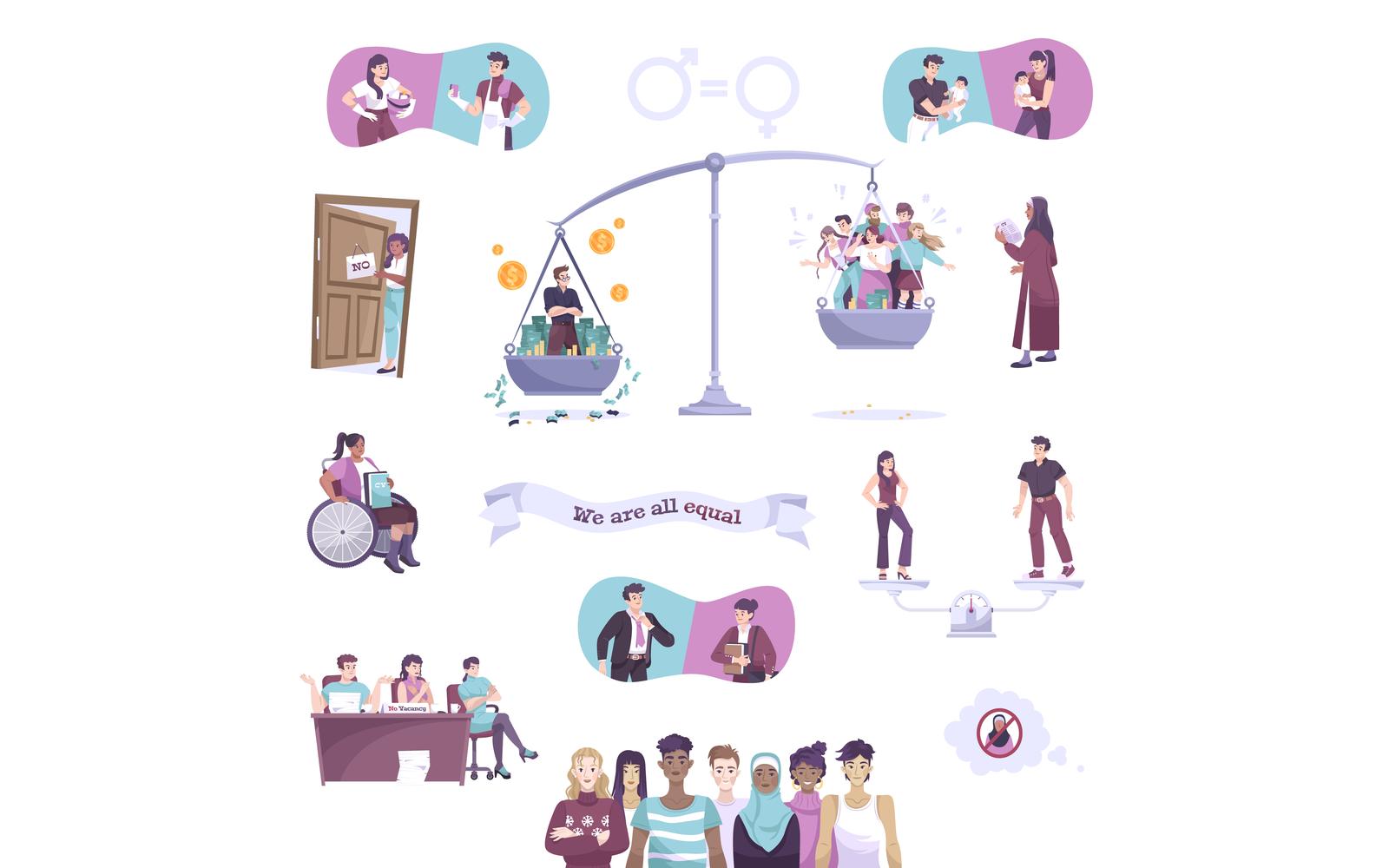 Social Justice Set Flat 201250740 Vector Illustration Concept