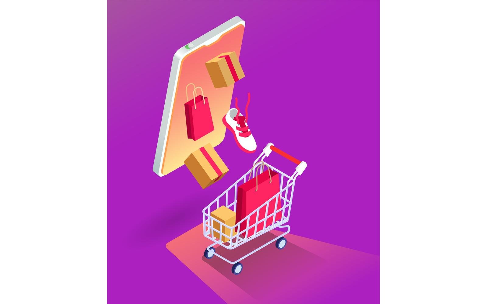 Online Sale Outlet Isometric 201220108 Vector Illustration Concept