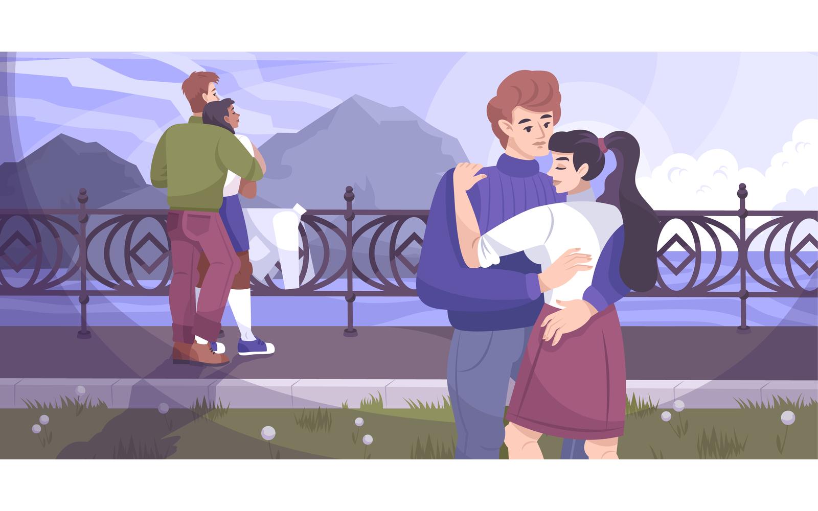 Hug Lovers 201150717 Vector Illustration Concept