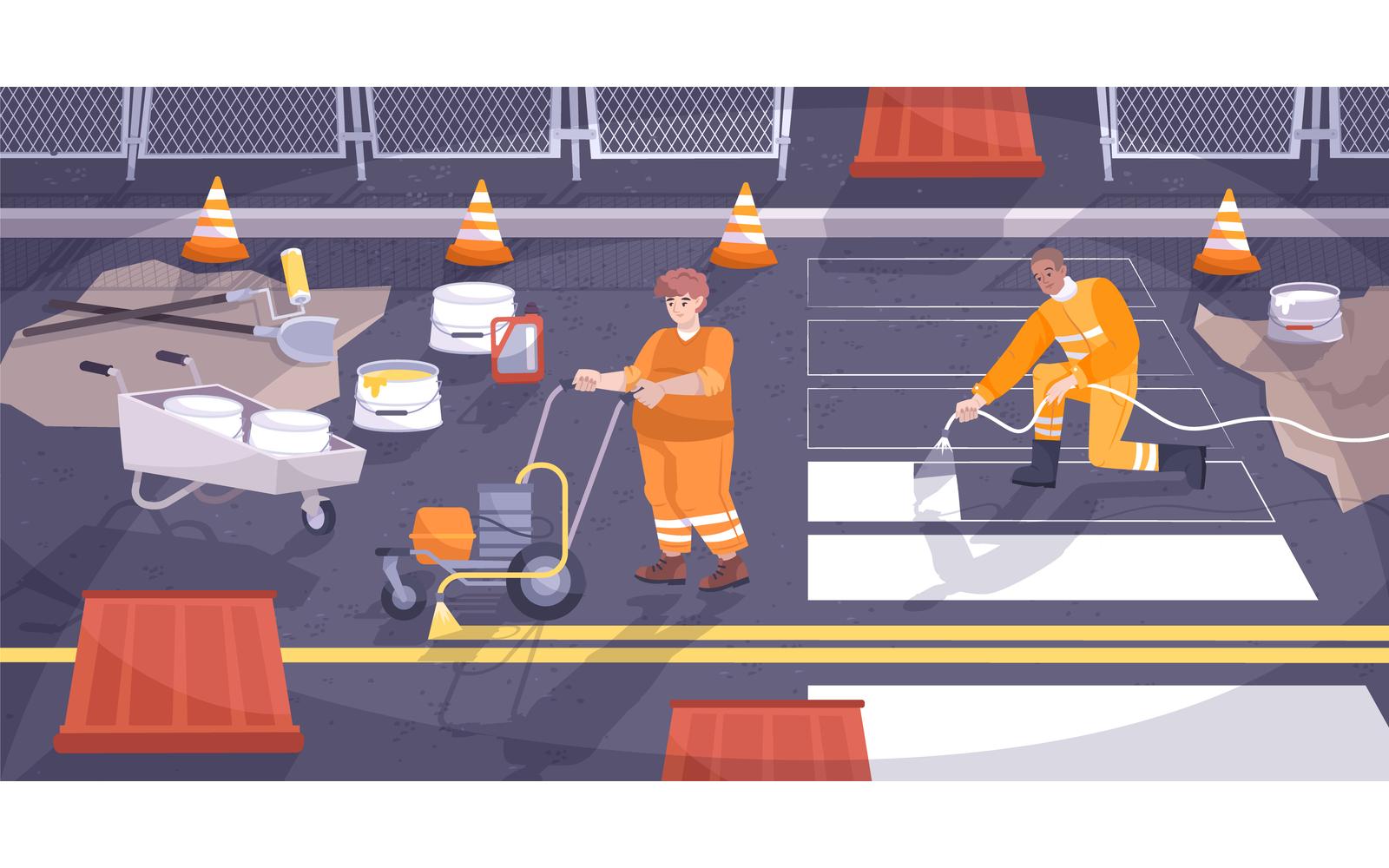 Road Marking Flat 201150739 Vector Illustration Concept