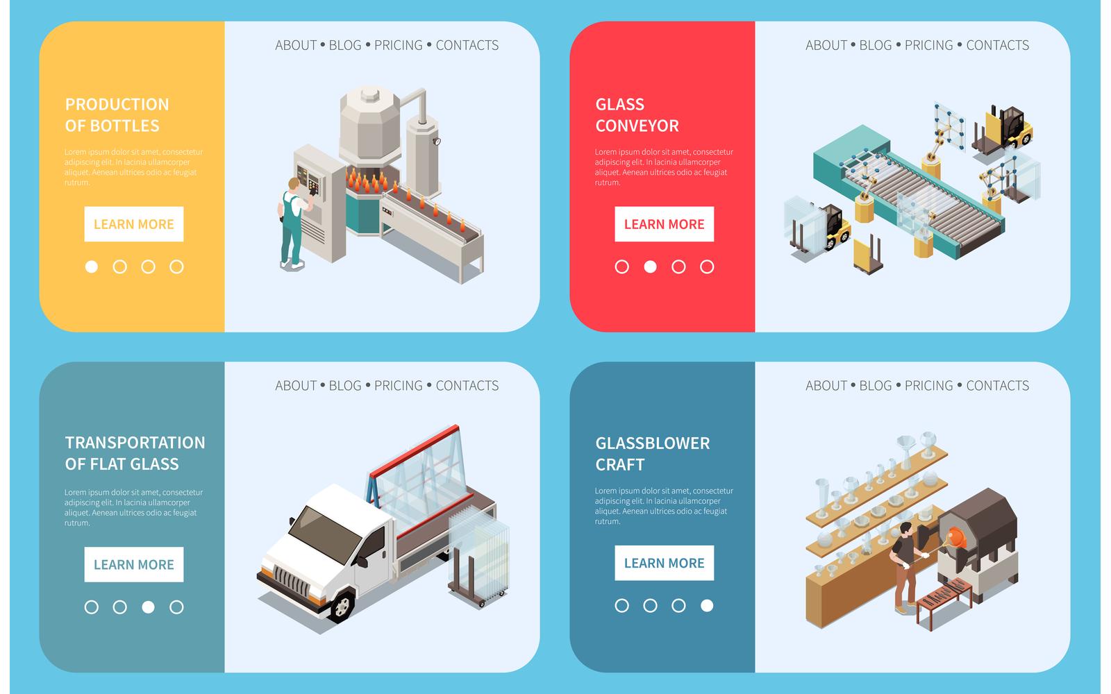 Glass Production Isometric 201210943 Vector Illustration Concept