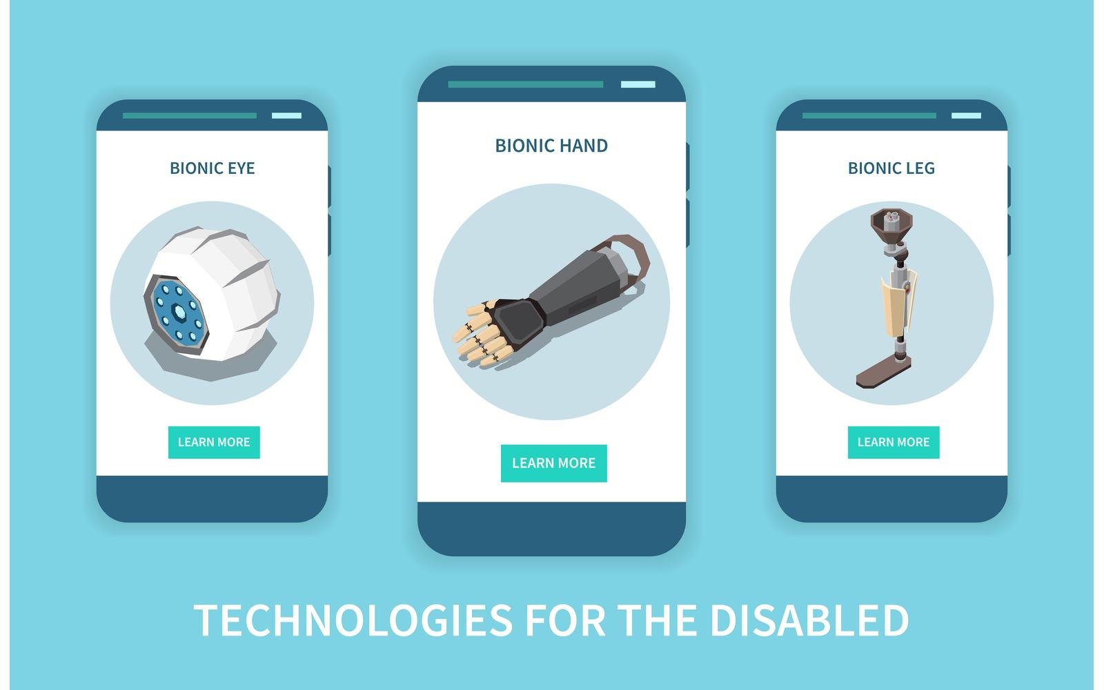 Technology For Disabled People Isometric 201210941 Vector Illustration Concept