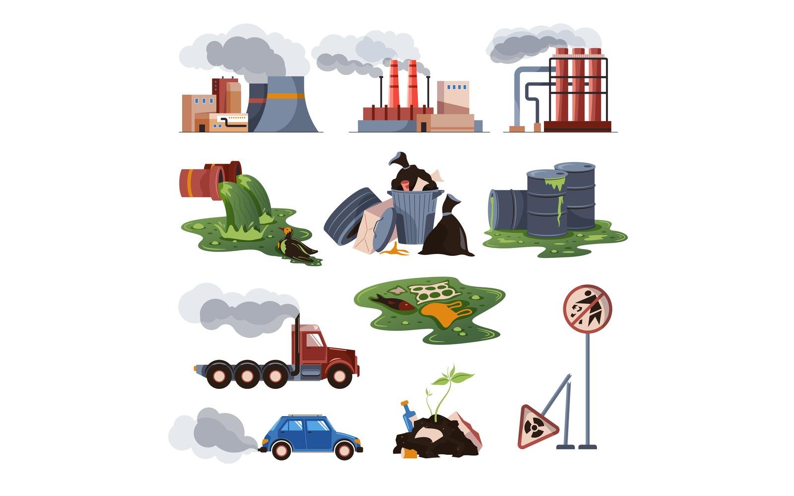 Air Pollution City Set 201251815 Vector Illustration Concept