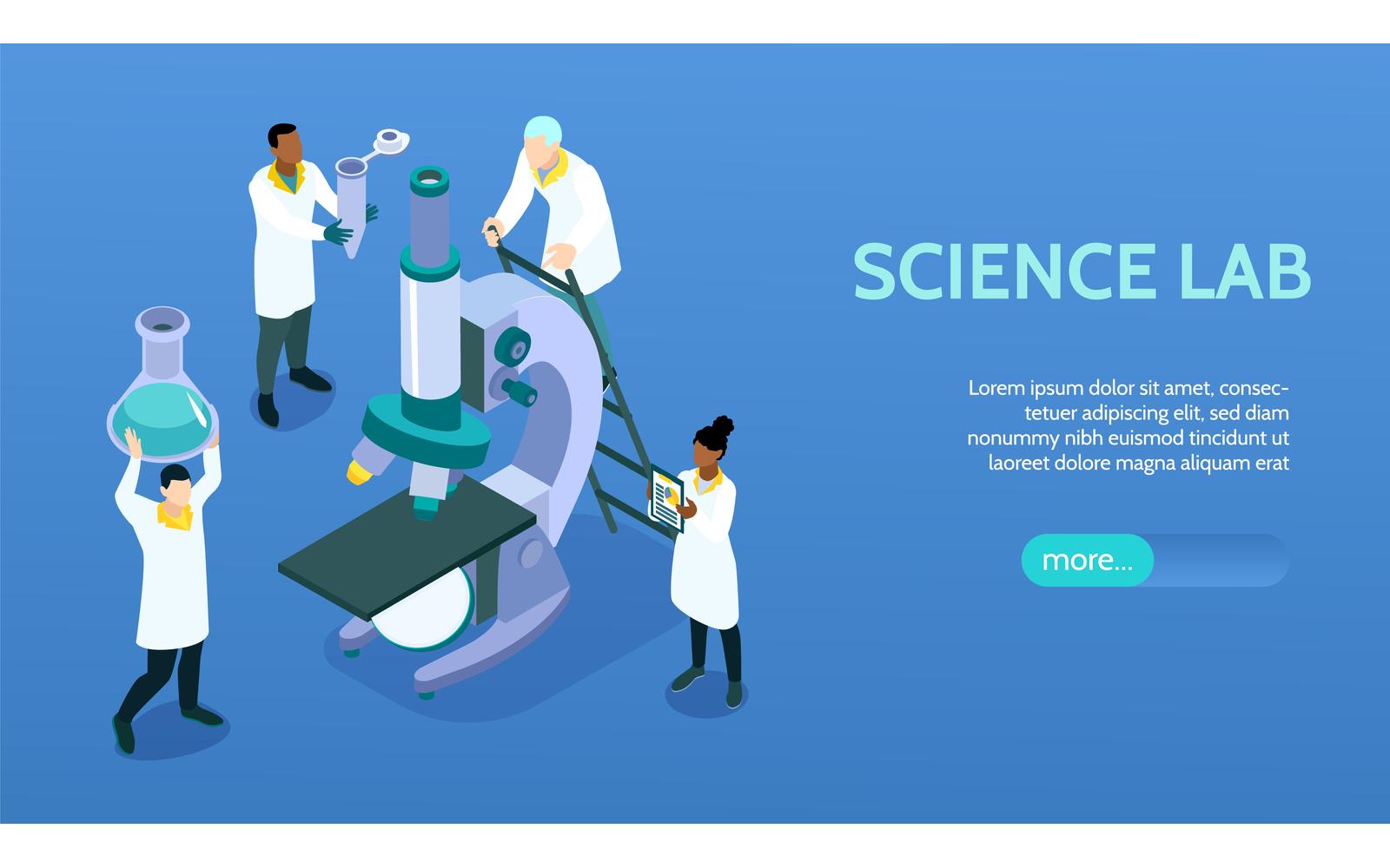 Isometric Science Laboratory Horizontal Banner 210203209 Vector Illustration Concept