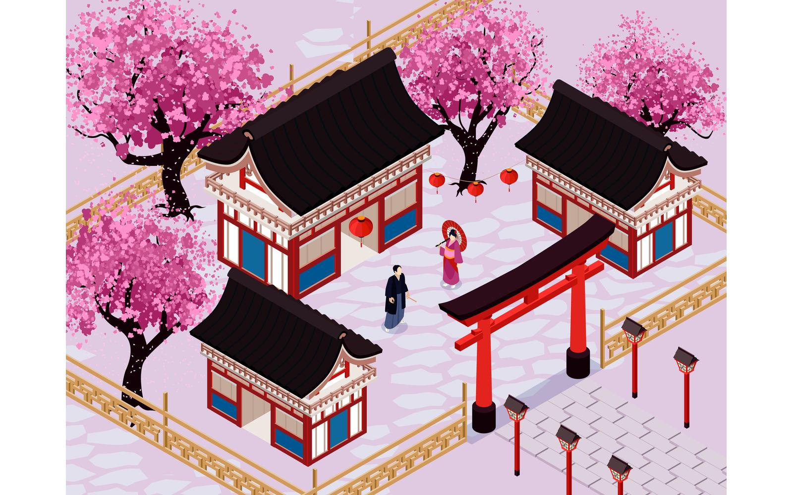 Isometric Japan Illustration 210203201 Vector Illustration Concept