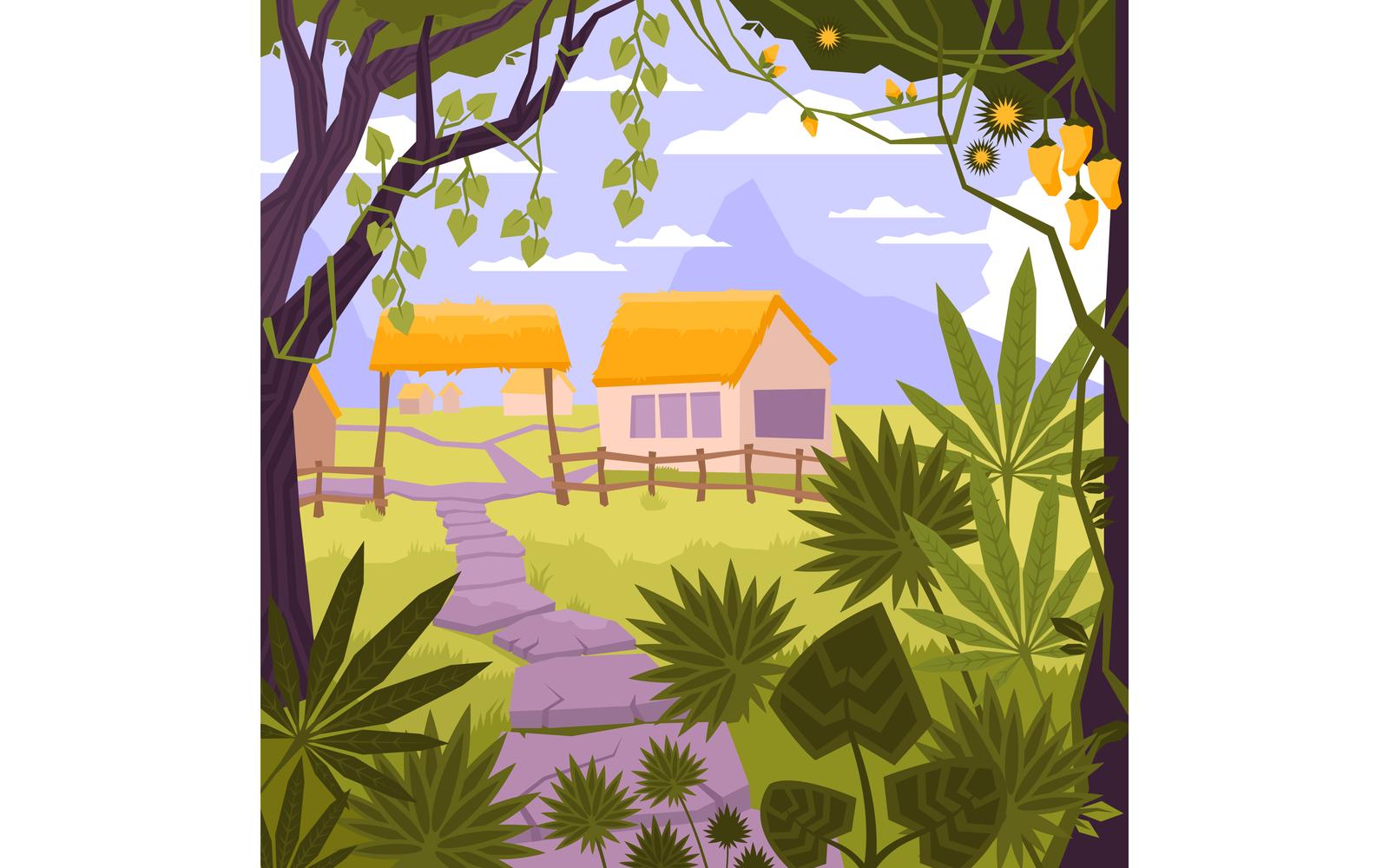 Landscape Flat 210250704 Vector Illustration Concept