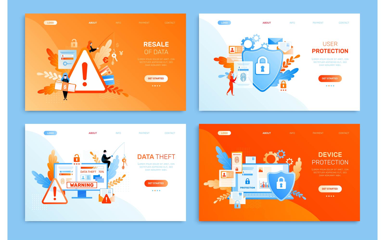 Data Privacy Day Web Sites Cards Flat 210130902 Vector Illustration Concept