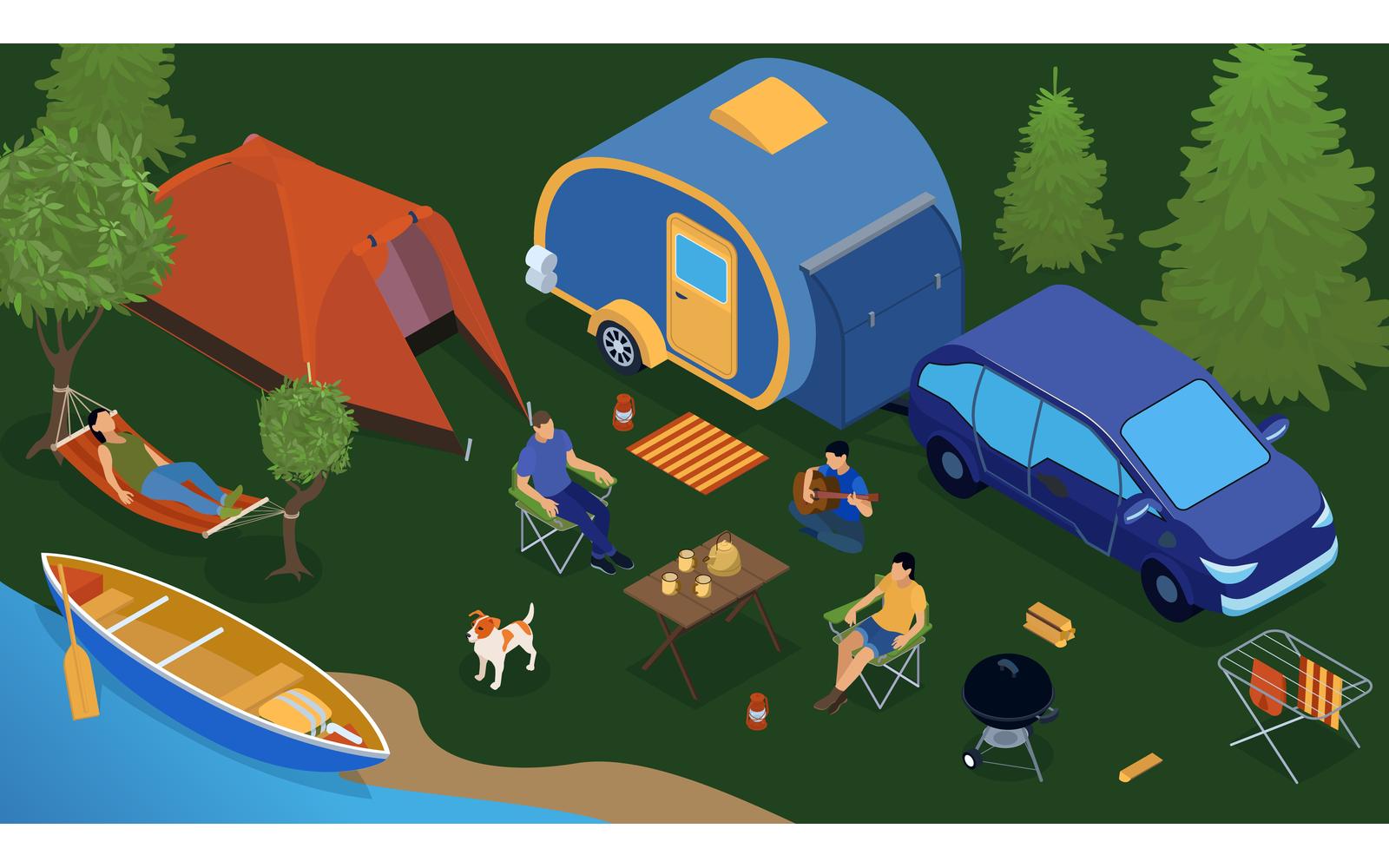 Isometric Trailer Park People Illustration 210103213 Vector Illustration Concept