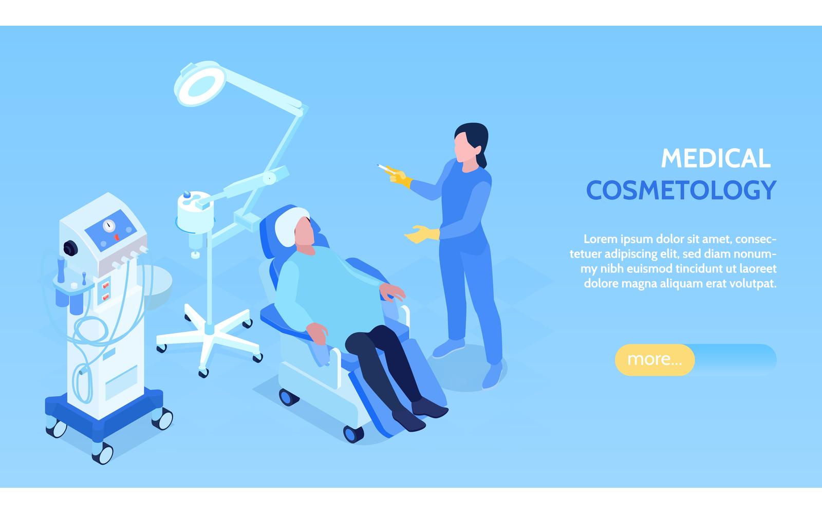 Isometric Cosmetology Horizontal Banner 210103208 Vector Illustration Concept