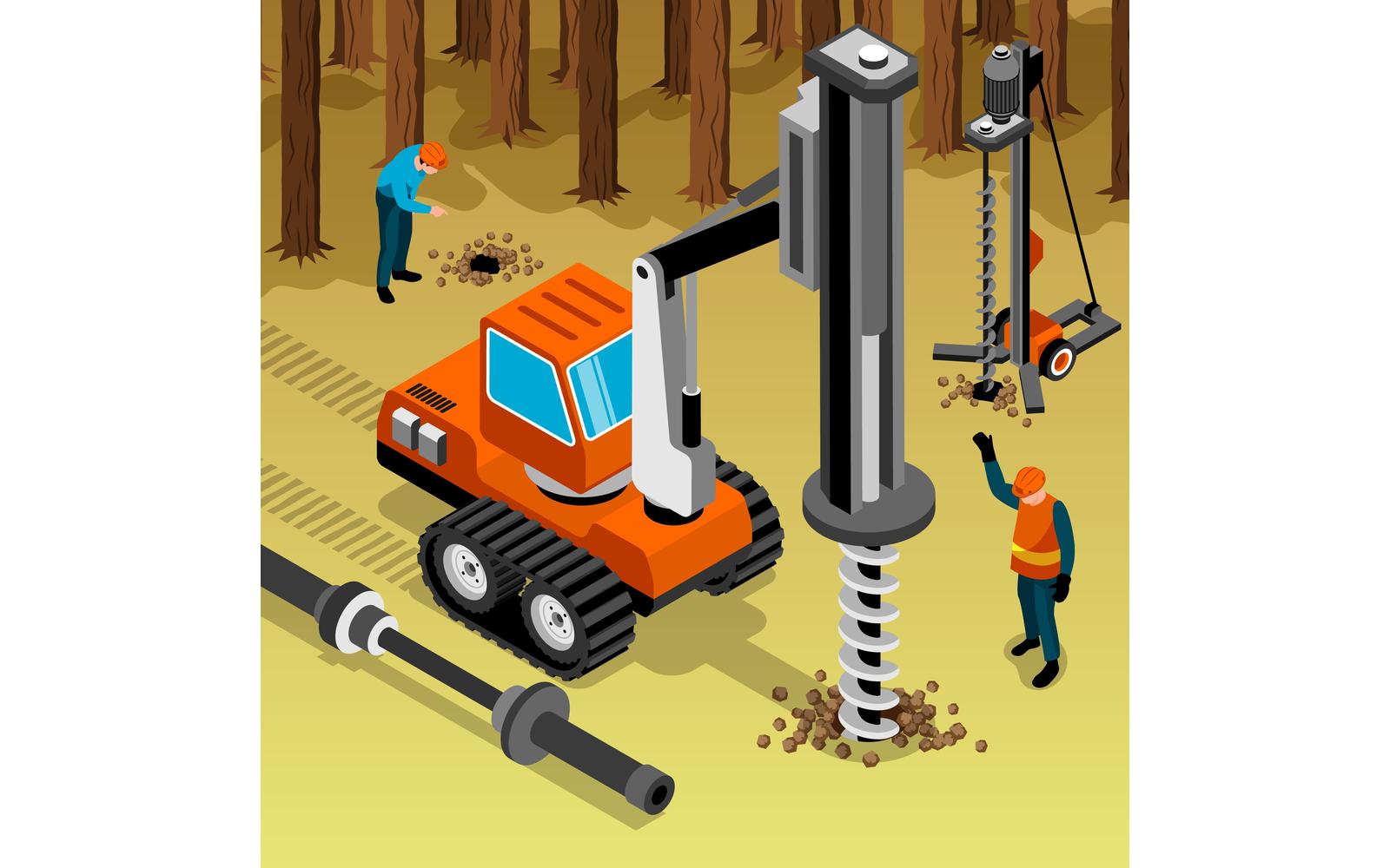 Isometric Driller Engineer Illustration 210110518 Vector Illustration Concept