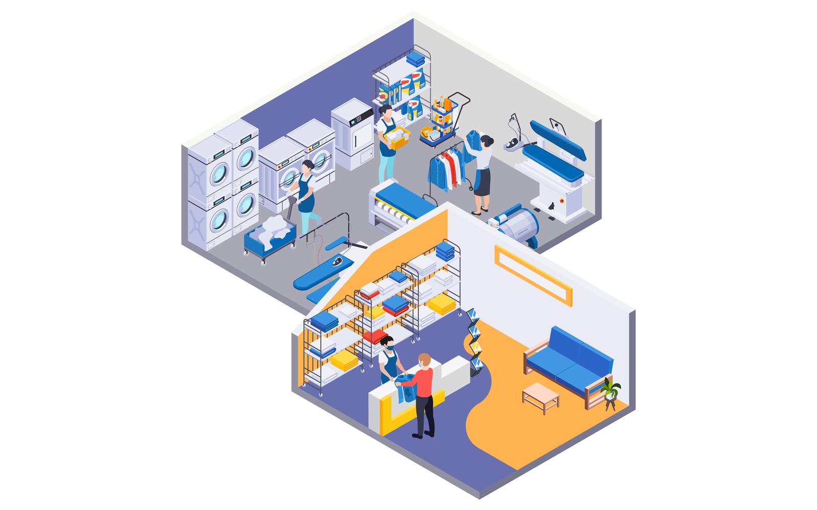 Laundry Washing Isometric 210103902 Vector Illustration Concept