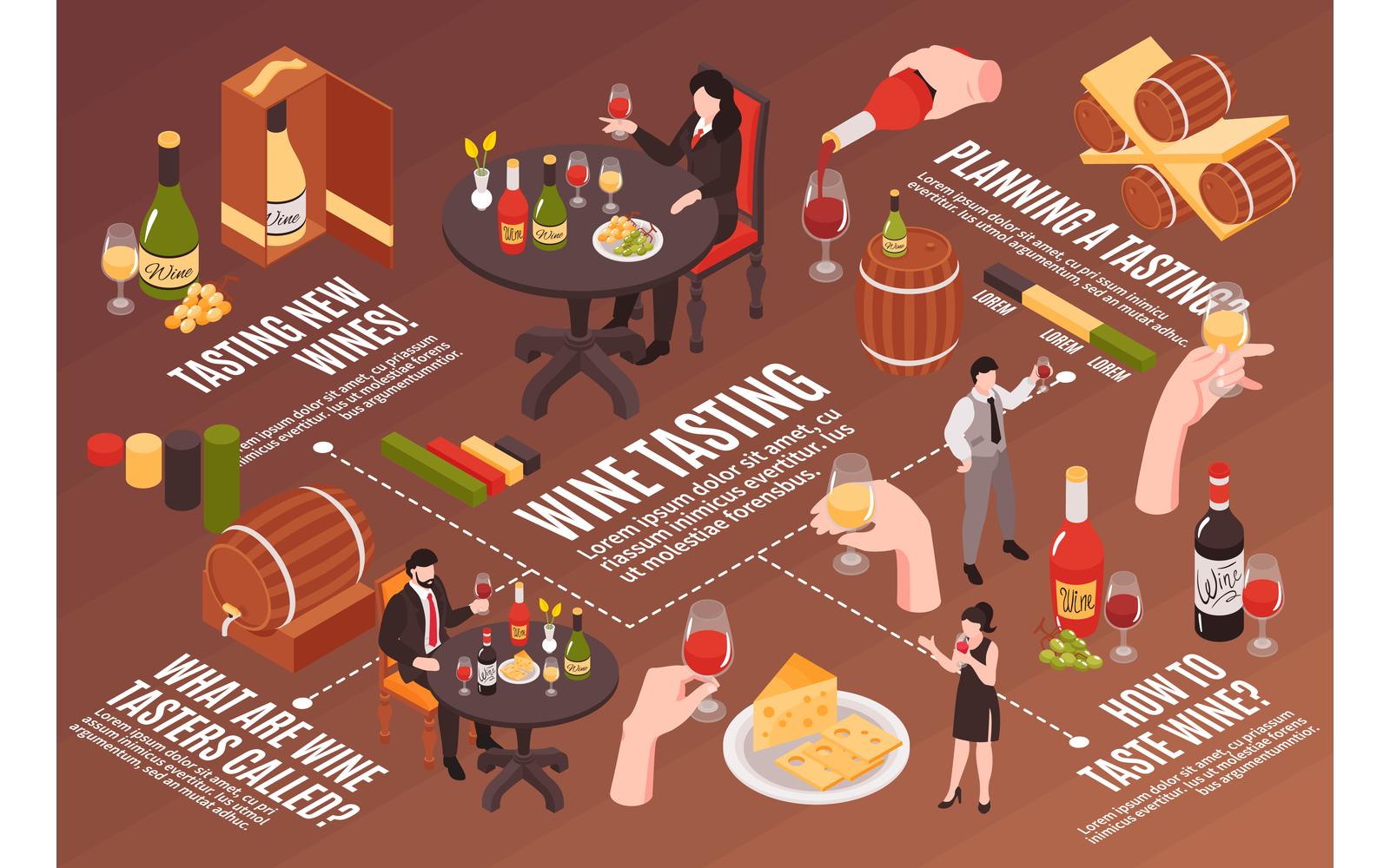 Isometric Wine Tasting Horizontal Illustration 210112118 Vector Illustration Concept