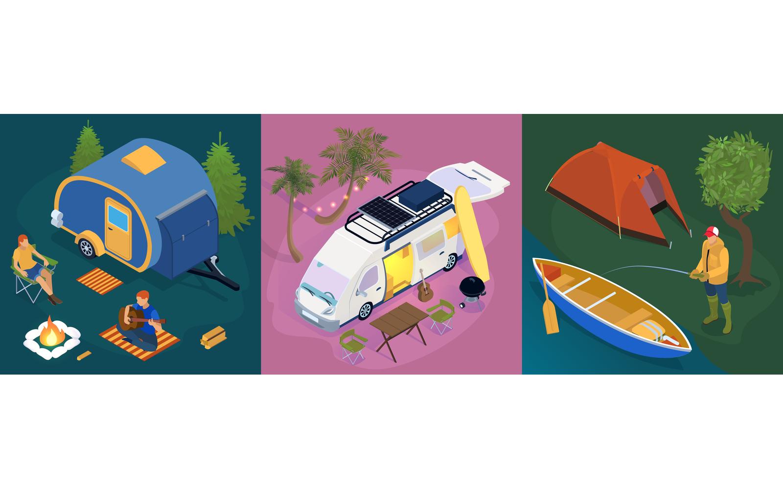 Isometric Trailer Park Design Concept 210103216 Vector Illustration Concept