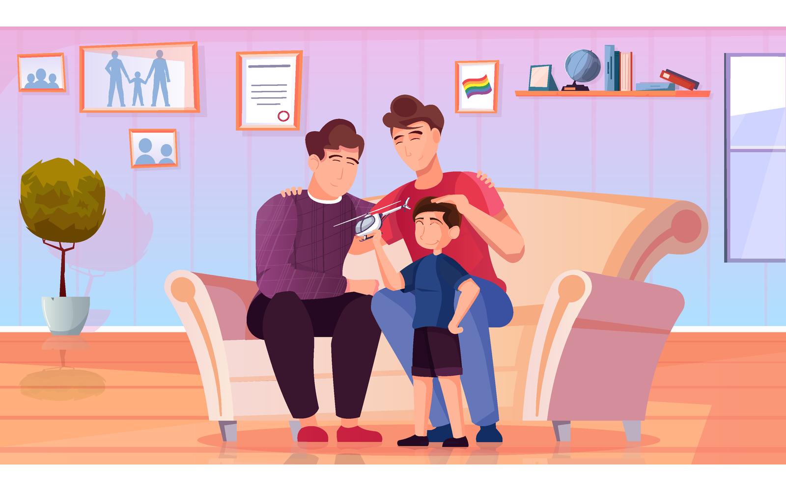 Lgbt Family Flat 210151125 Vector Illustration Concept