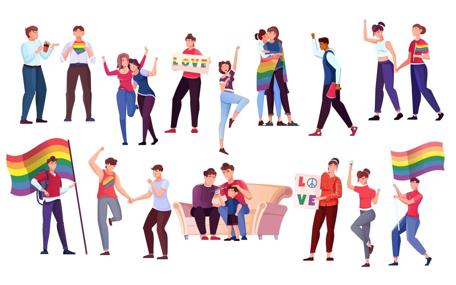 Lgbt Set Flat 210151123 Vector Illustration Concept