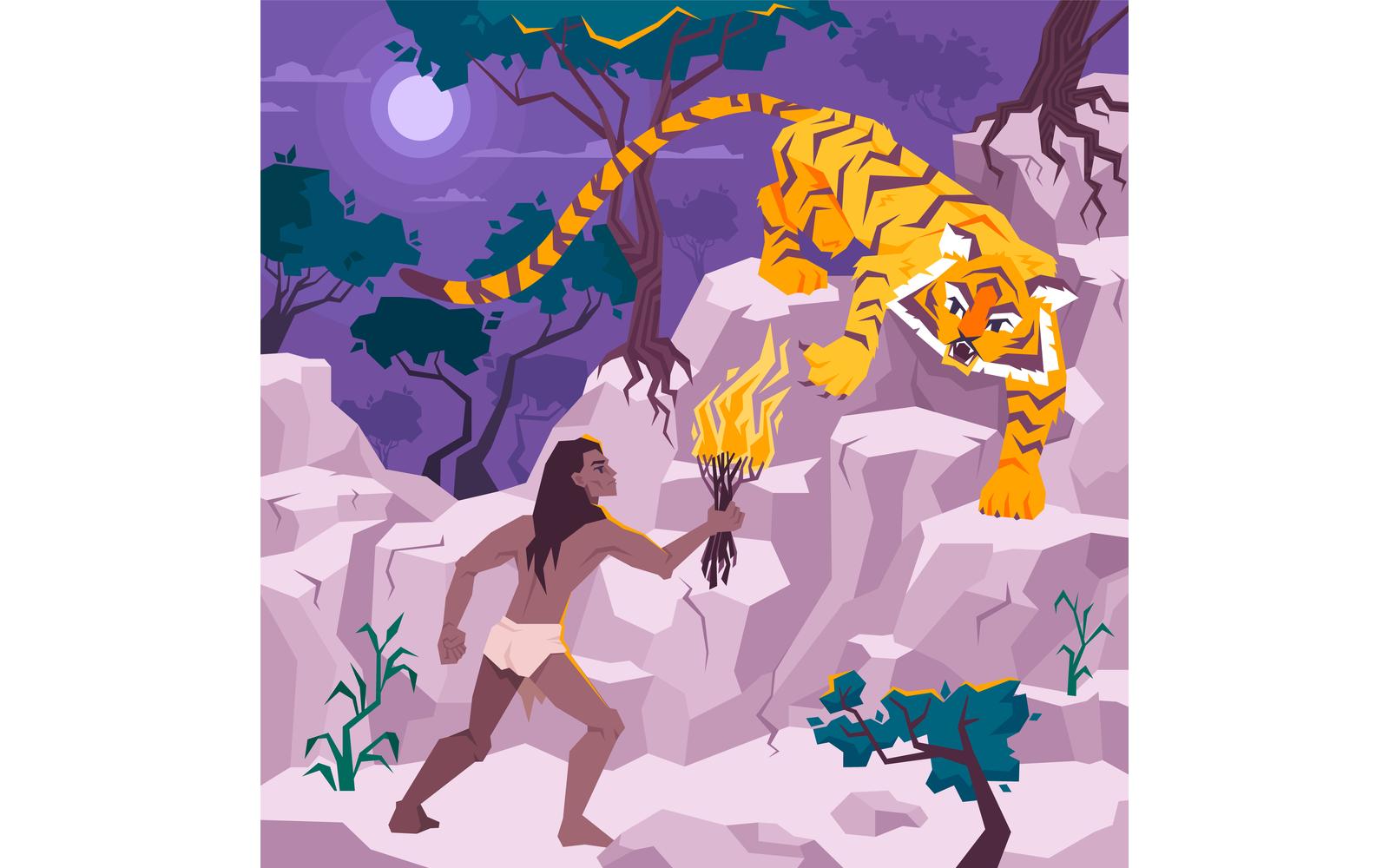 Mowgli Coloring Page Flat 210150704 Vector Illustration Concept