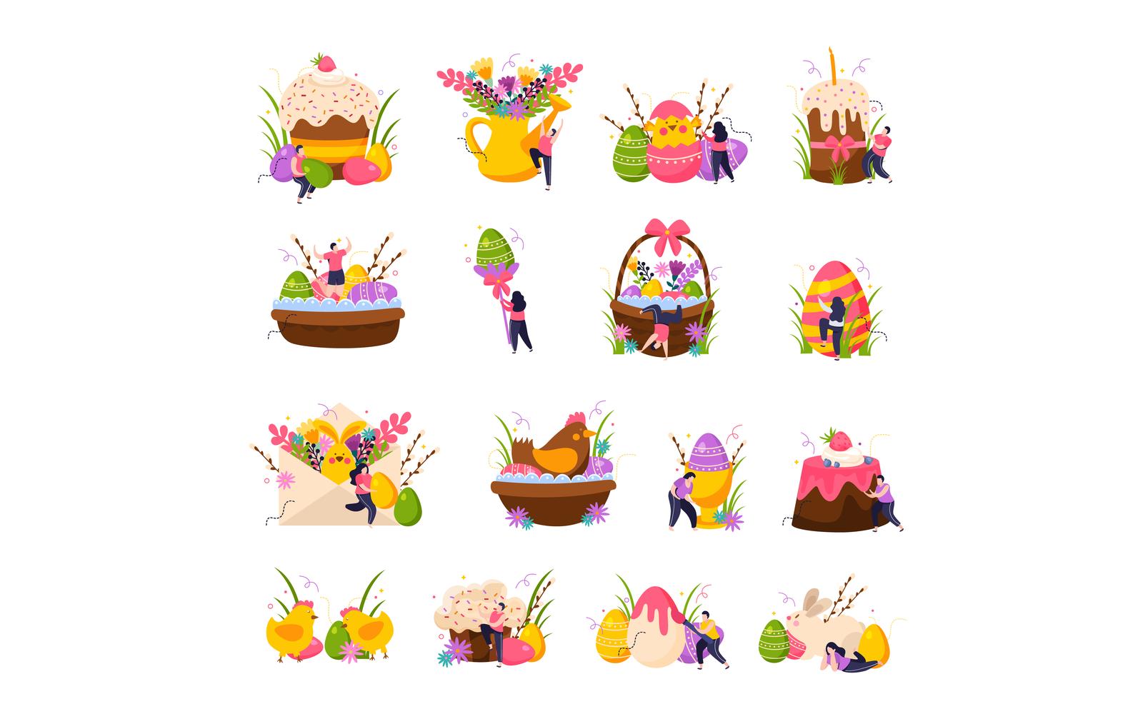 Easter Flat Icons 210140201 Vector Illustration Concept