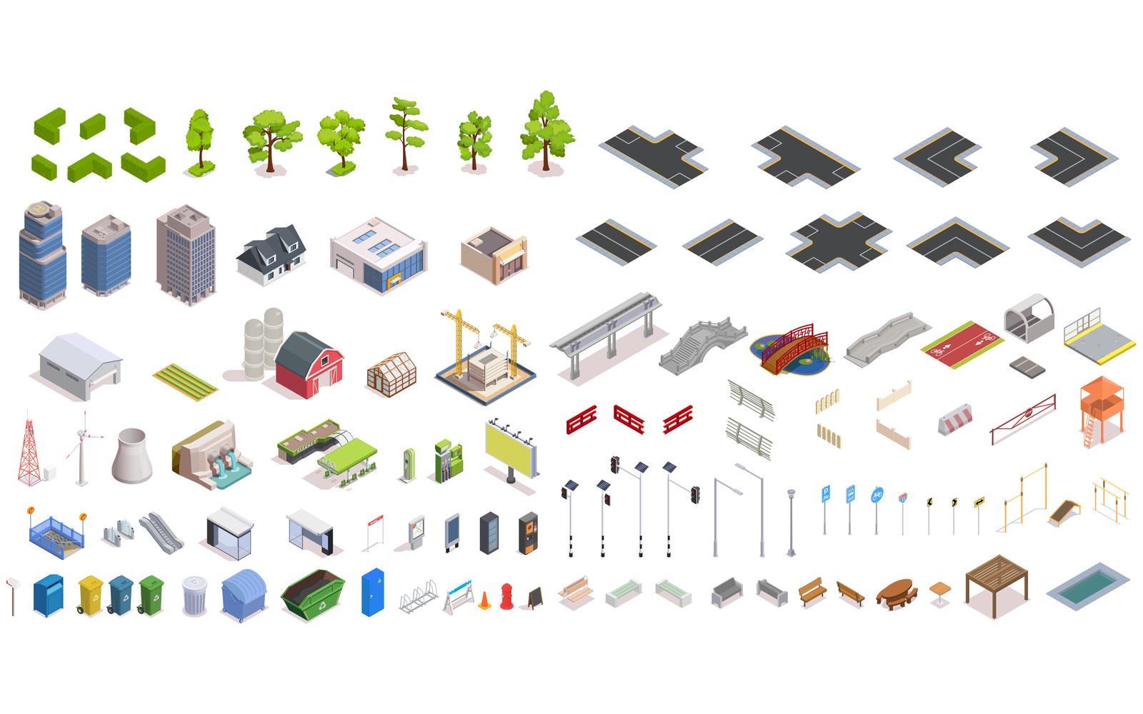 City Constructor Isometric 210120148 Vector Illustration Concept