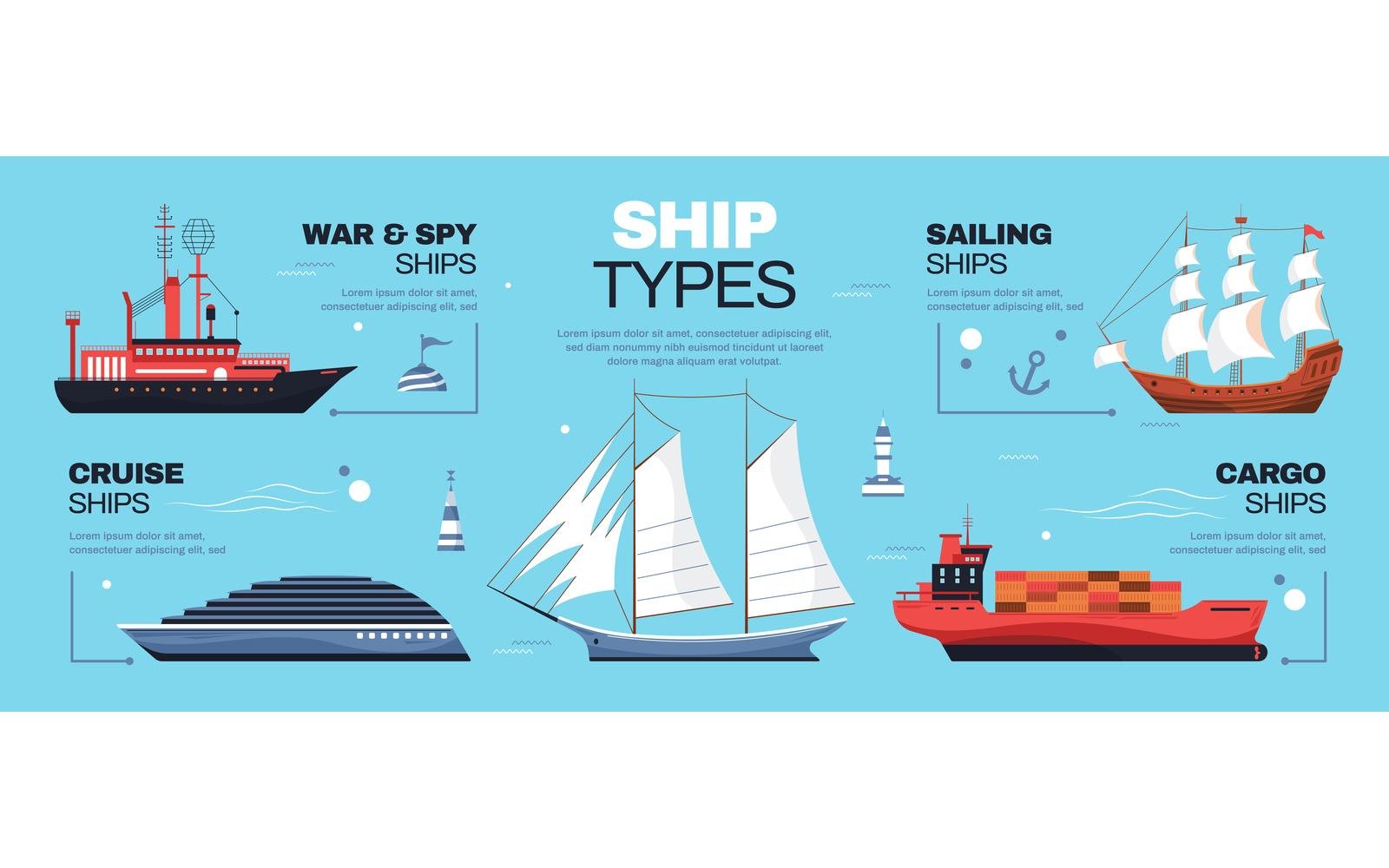 Ship Sea Ocean Infographics 210151823 Vector Illustration Concept