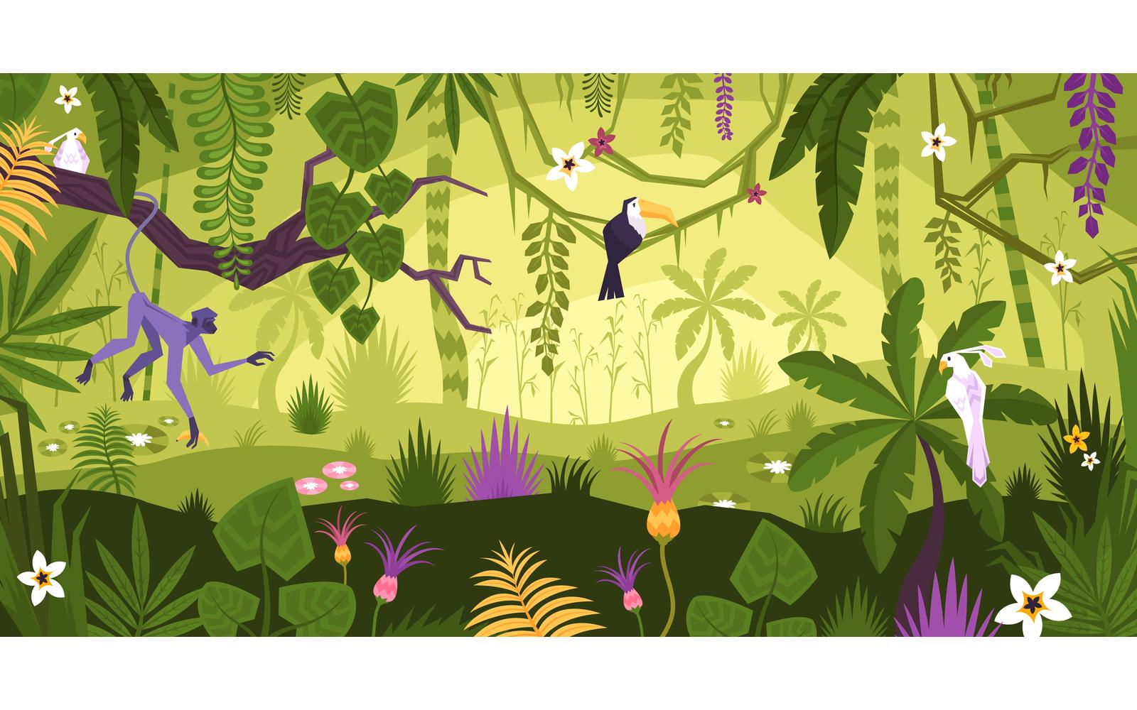 Jungle Landscape Flat 210150716 Vector Illustration Concept