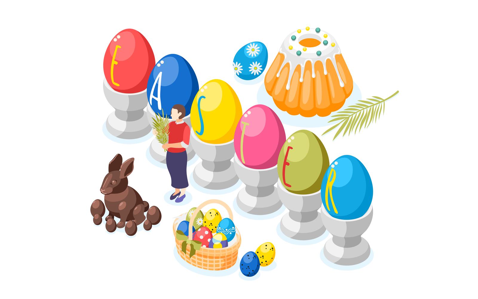 Easter Isometric Background 210130134 Vector Illustration Concept