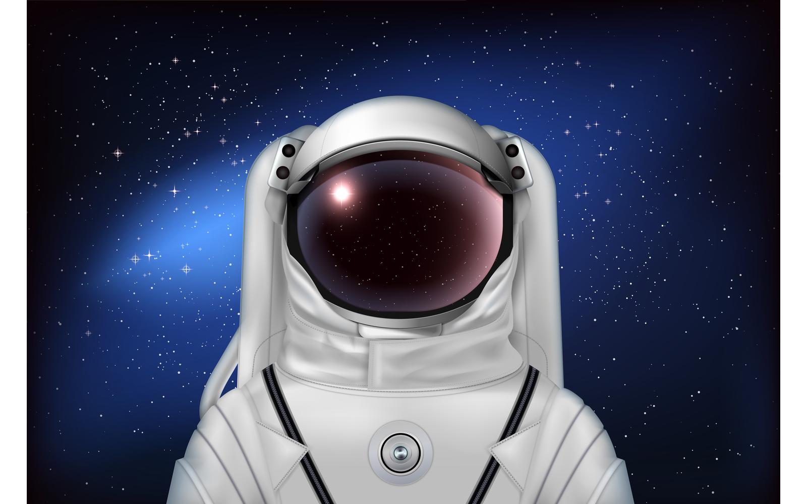 Astronaut Space Helmet Realistic Composition 1 210121120 Vector Illustration Concept