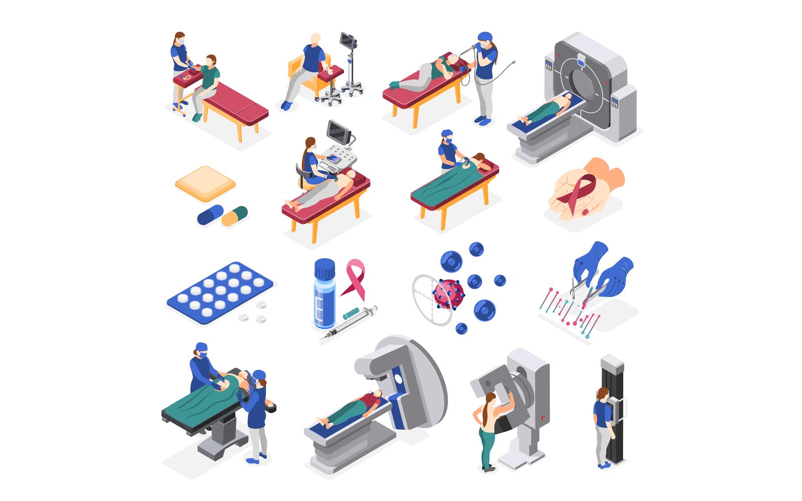World Cancer Day Isometric Icons 201230137 Vector Illustration Concept