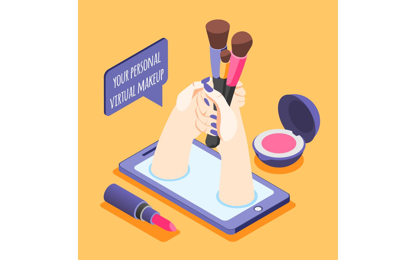 Virtual Makeup Background 210130107 Vector Illustration Concept