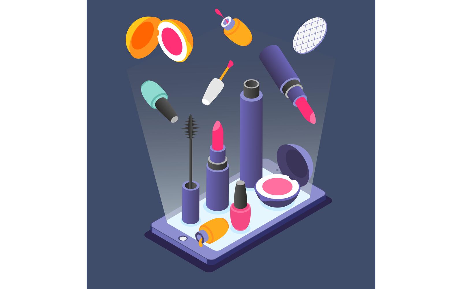 Virtual Makeup Composition 210130105 Vector Illustration Concept