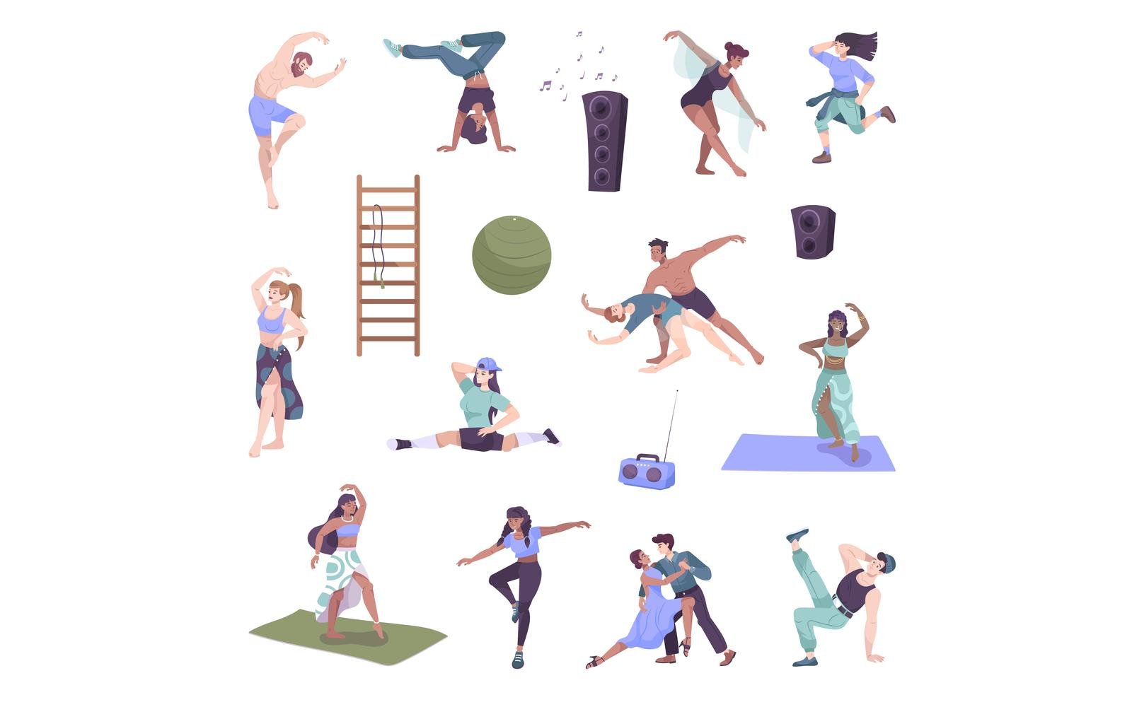 Dancer Set Flat 201250763 Vector Illustration Concept