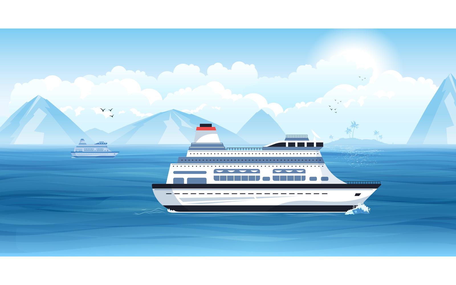 Ship Sea Ocean Illustration 210151820 Vector Illustration Concept