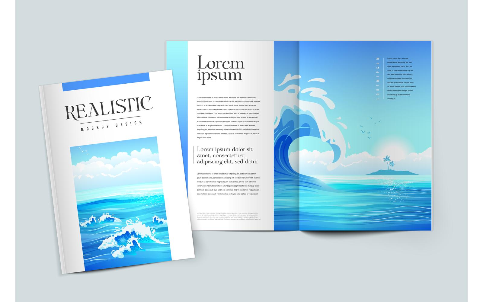 Realistic Layout Cover Mockup Design Templates 210151804 Vector Illustration Concept