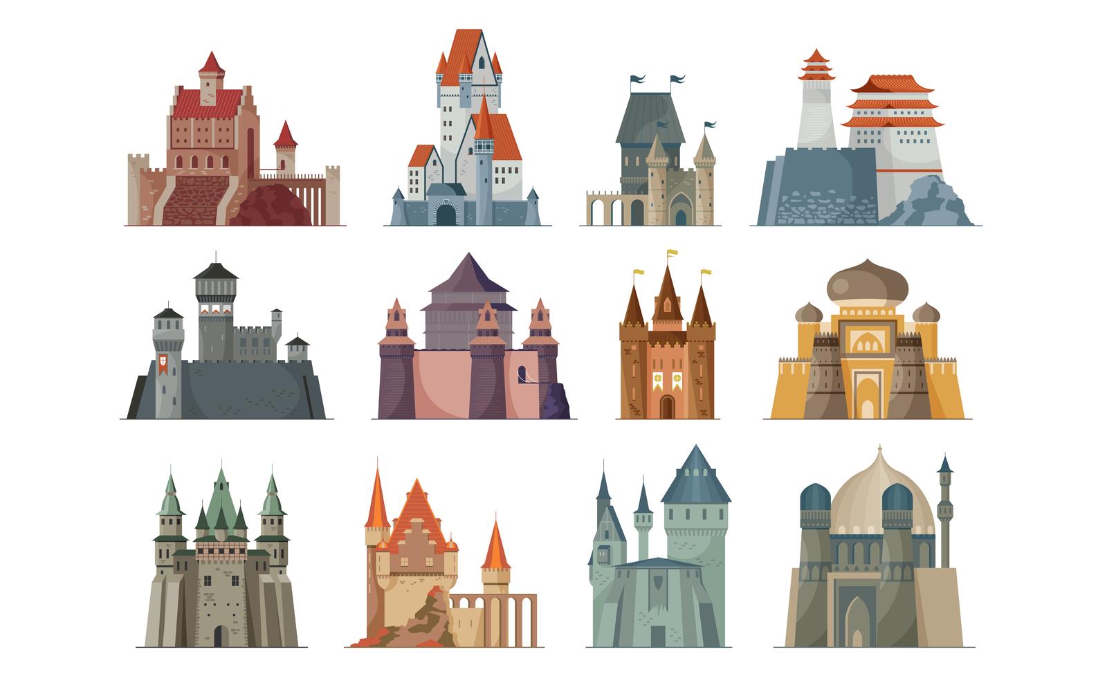 Castle Medieval Tower Set 201251836 Vector Illustration Concept