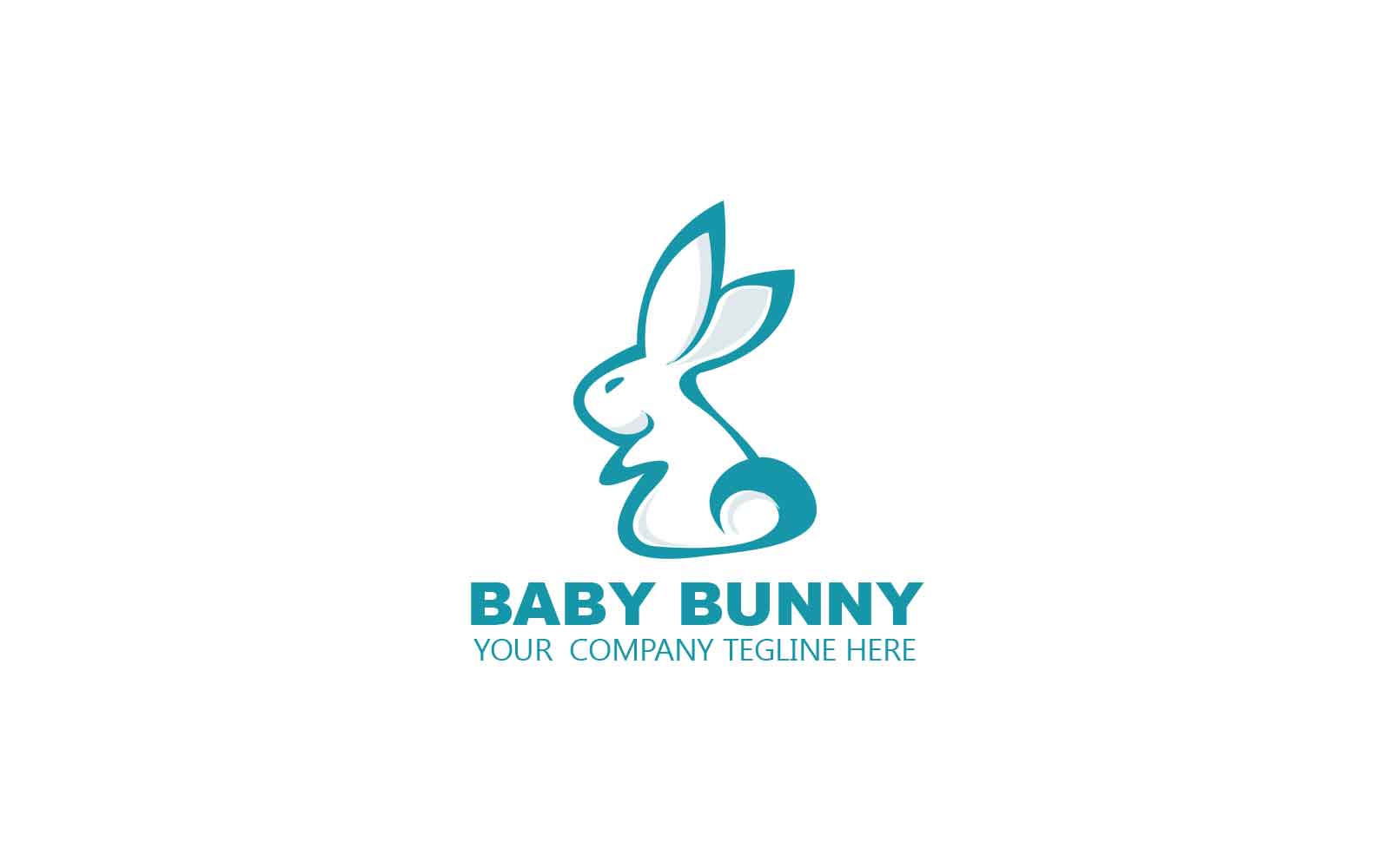 Minimal Baby Bunny Logo Design