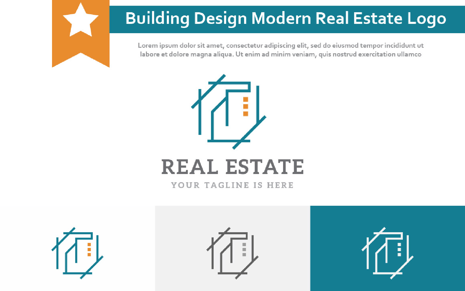 Building Design Simple Modern Real Estate Line Logo