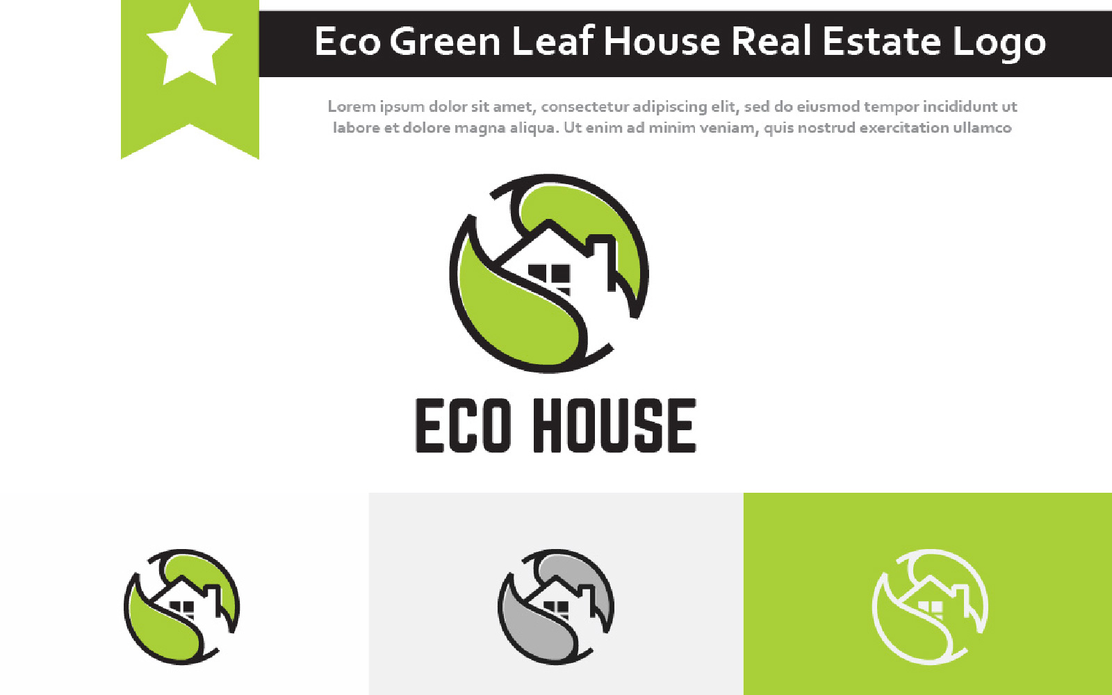 Eco Green Leaf House Home Real Estate Logo