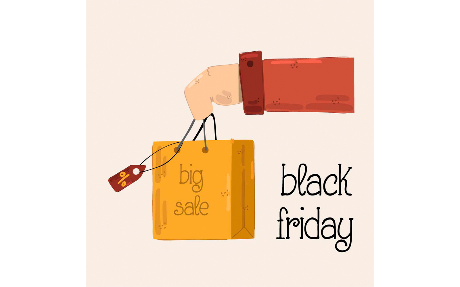 Black Friday Shopping Bag Illustration