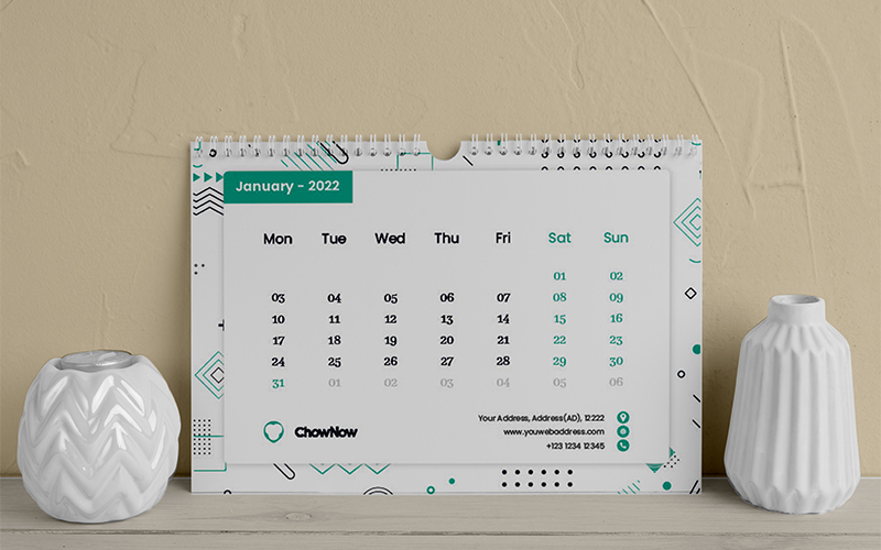 Desk Calendar Design Template 2022 Planner