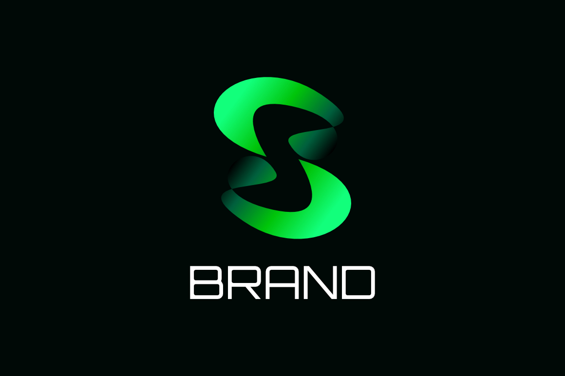 Gradient Tech Green Letter S Futuristic Logo
