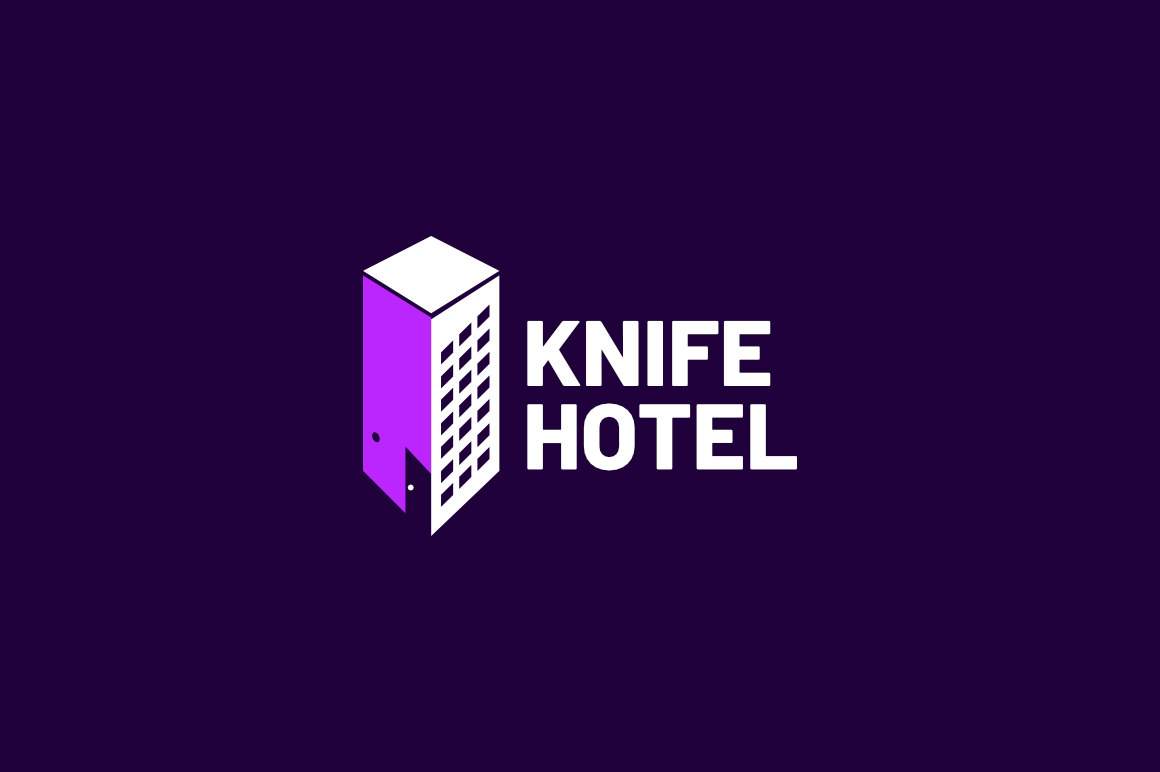 Knife Hotel Dual Meaning Clever Logo
