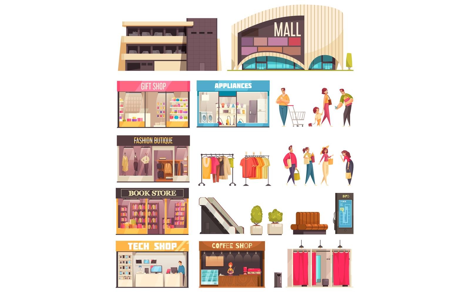 Shopping Mall Set 200112615 Vector Illustration Concept