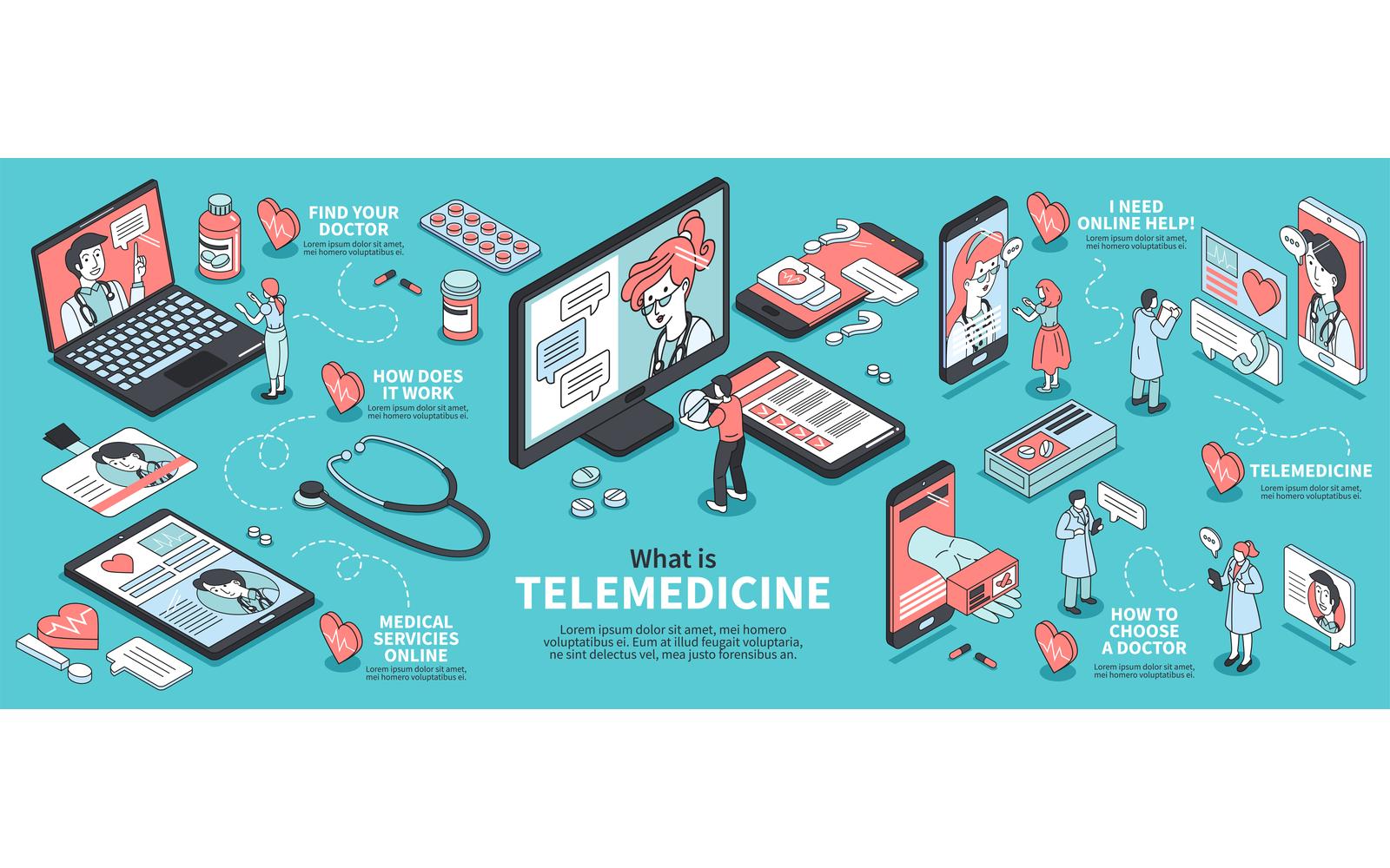 Isometric Online Medicine Infographics 201012134 Vector Illustration Concept